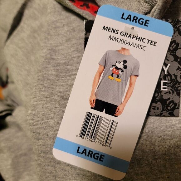 Disney Men's Mickey Mouse Graphic T Shirt Size Gray Short Sleeve Unisex NWT - Picture 4 of 4